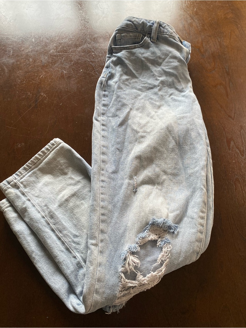 Light Blue Distressed Womens Jeans